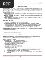 Software Testing, Vi Sem 17is63 Structural Testing