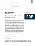 Essay On Monetary Policy and Economic Growth: Bojan Dimitrijević, PHD Ivan Lovre, M.SC