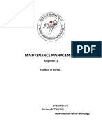 Maintenance Management: Assignment - 2