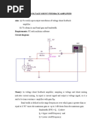 Voltage Shunt Feedback Amplifier