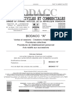 Bodacc Bulletin Officiel Des Annexe Au Journal Off PDF