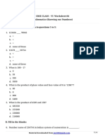 CBSE CLASS - VI Worksheet-04 Mathematics (Knowing Our Numbers)