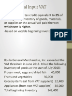 Transitional Input VAT