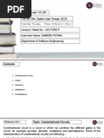 Course Code: CS 281 Course Title: Digital Logic Design (DLD)