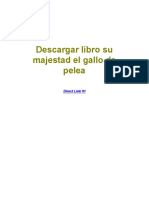 Descargar Libro Su Majestad El Gallo de Pelea PDF