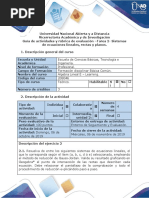 Guía de Actividades y Rúbrica de Evaluación - Tarea 2 - Sistemas de Ecuaciones Lineales, Rectas y Planos