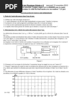 DS de Physique-Chimie N°3 Mercredi 10 Novembre 2010