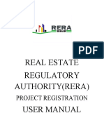 Real Estate Regulatory Authority (Rera) User Manual: Project Registration