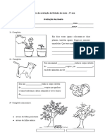 1 - Completa.: Ficha de Avaliação de Estudo Do Meio - 3º Ano