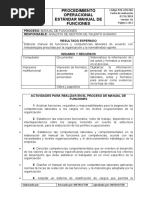 Procedimiento Operacional Estándar Manual de Funciones