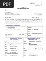 3 Stall Reservation Form