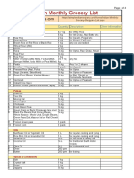 Indian Monthly Grocery List: # Item Quantity Description Other Information