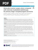 Minimally Invasive Surgery Alone Compared With Intensity-Modulated Radiotherapy For Primary Stage I Nasopharyngeal Carcinoma