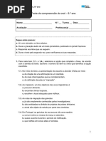 DIAL9 Teste Compreensao Oral 2.ß Periodo PDF