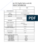 Certificate of Analysis of Black Cumin Seed Oil