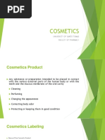 Cosmetics: Univeristy of Santo Tomas Faculty of Pharmacy