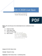 SEBI Grade A 2020 Live Quiz Cost Accont Part 5