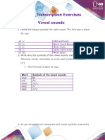 Task 3 - Transcription Exercises Vowel Sounds