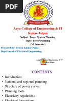 Arya College of Engineering & IT Kukas-Jaipur: Subject: Power System Planning Topic: Power Planning (VI Semester)