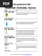 The Three Questions by Jon J Muth: Williams Model - CREATE Menu - Choose One