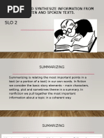 Summary and sythesisWEEK 3 SLO2