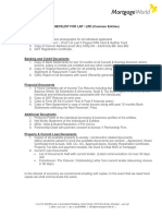 Documentation Checklist For Lap / LRD (Common Entities)