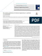 The Critical Contribution of Chemical Engineering To A Pathway To Sustainability