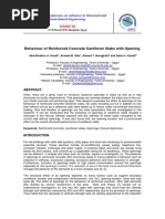 Behaviour of Reinforced Concrete Cantilever Slabs With Opening