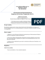 Autorización Del Funcionamiento de Empresas de Servicios Temporales (E.S.T.)