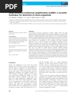 Loop-Mediated Isothermal Amplification (LAMP) : A Versatile Technique For Detection of Micro-Organisms