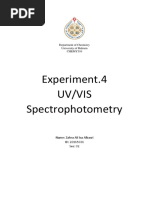 Experiment.4 Uv/Vis Spectrophotometry: Department of Chemistry University of Bahrain CHEMY310