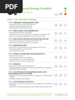 Edexcel Biology Checklist: Triple Award