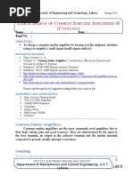 Lab - 8 - Common Emitter Amplifiers-II