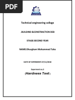 Technical Engineering Collage: Hardness Test