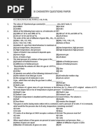 Xi Chemistry Questions Paper: Atomic Masses of Elements in A.M.U