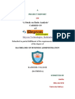 A Study On Ratio Analysis: Skycon Technologies, Bathinda