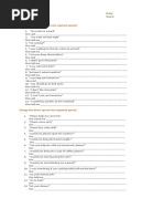 Name: Date: Grade and Section: Score:: Change This Direct Speech Into Reported Speech