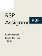 RSP Assignment: Kush Bansal Bba (Fia) 2A 18344