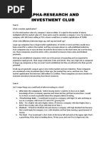 Alpha-Research and Investment Club: Task 3