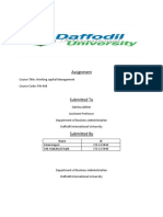 Assignment: Course Title: Working Capital Management Course Code: FIN-408