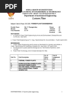 Lesson Plan: Department of Mechanical Engineering