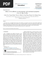 Effect of ZN Addition On Microstructure and Mechanical Properties Ofanal - Mg-Si Alloy