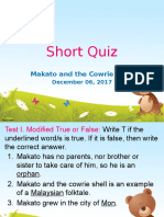 Short Quiz: Makato and The Cowrie Shell