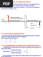 Sign Convention For Spherical Lenses