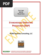 Example Cybersecurity Standardized Operating Procedures Sop Iso 27002 Procedures