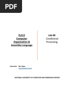 EL213 Computer Organization & Assembly Language Lab 08: Conditional Processing