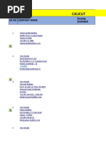 Calicut: SR No Company Name Phone Number