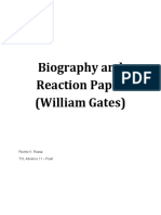 Biography and Reaction Paper About William Gates