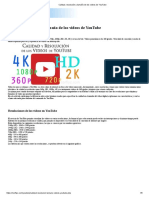 Calidad, Resolución y Tamaño de Los Videos de YouTube