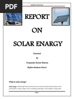 ON Solar Enargy: Presented by Deepankar Kumar Sharma Skyline Business School